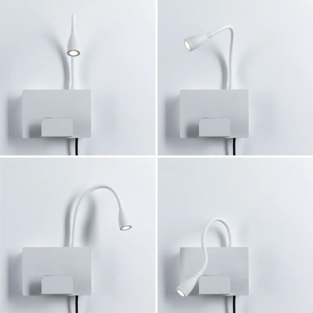 Paulmann LED Wandlamp Halina USB-C 2700K 200lm - Wit mat
