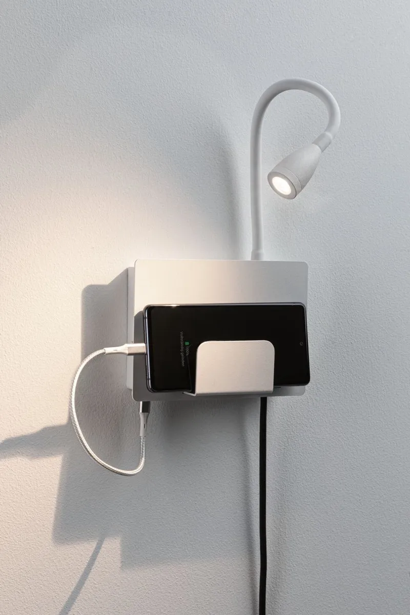 Paulmann LED Wandlamp Halina USB-C 2700K 200lm - Wit mat