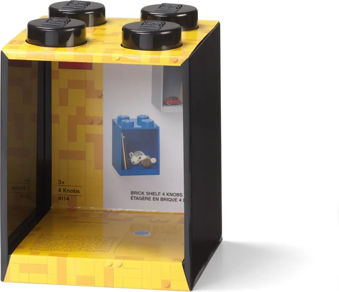 LEGO Iconic Brick Wandschap 4 Noppen - Zwart - afbeelding 3 van 5