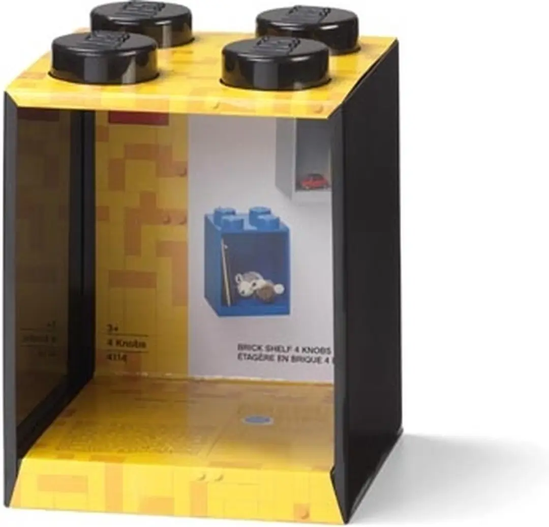 LEGO Iconic Brick Wandschap 4 Noppen - Zwart - afbeelding 4 van 5