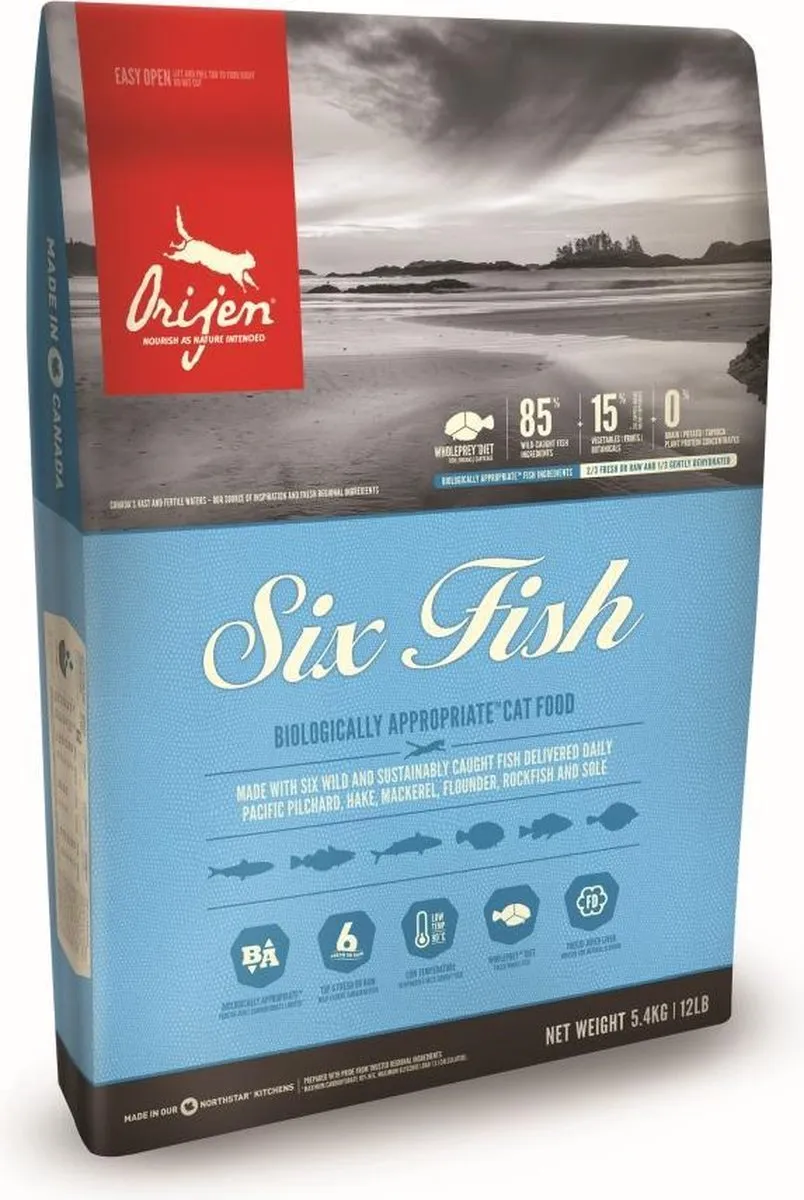 Orijen Whole Prey Six Fish Cat Sardines&Heek - Kattenvoer - 1.8 kg