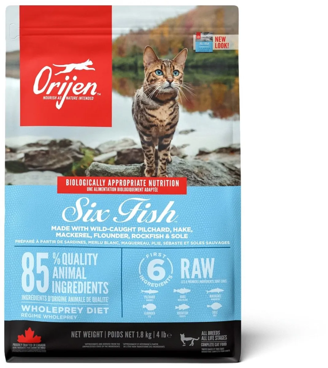 Orijen Whole Prey Six Fish Cat Sardines&Heek - Kattenvoer - 1.8 kg