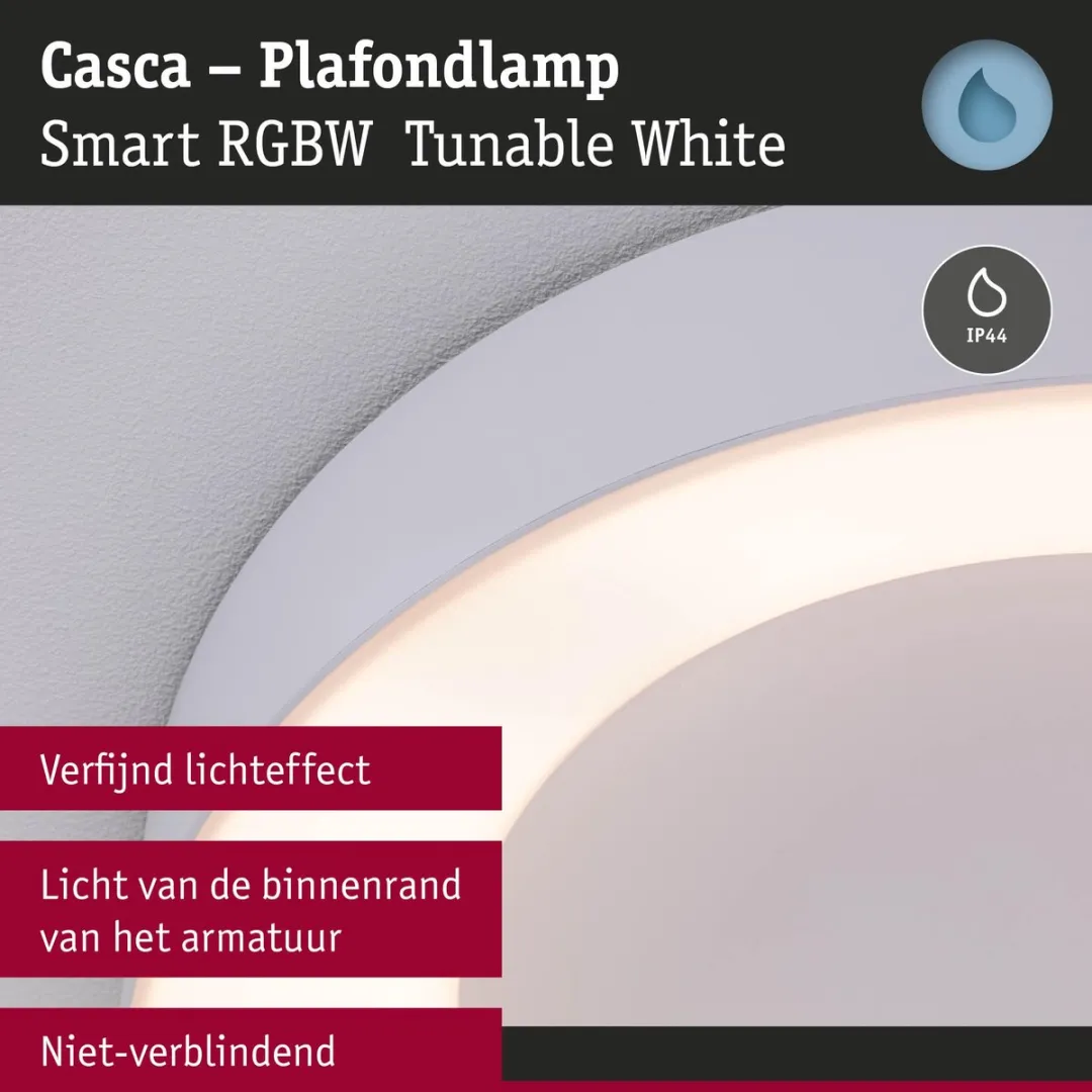 Paulmann Casca LED Plafondlamp Zigbee 3.0 RGBW+ 1750lm - Wit mat - afbeelding 6 van 6