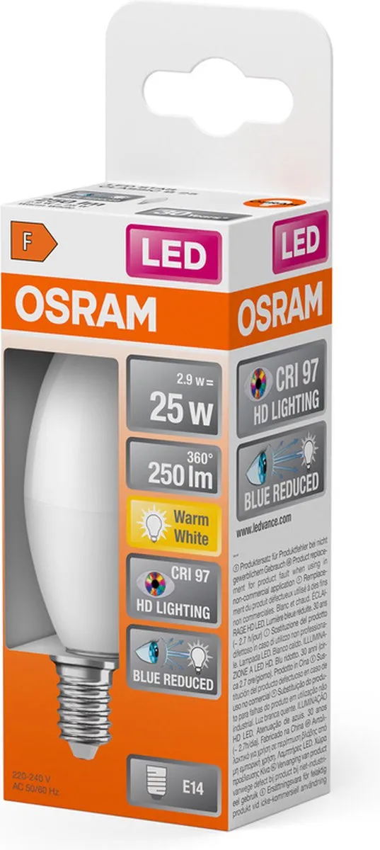 Osram LED-lamp E14 2,8W Warm Wit 2700K