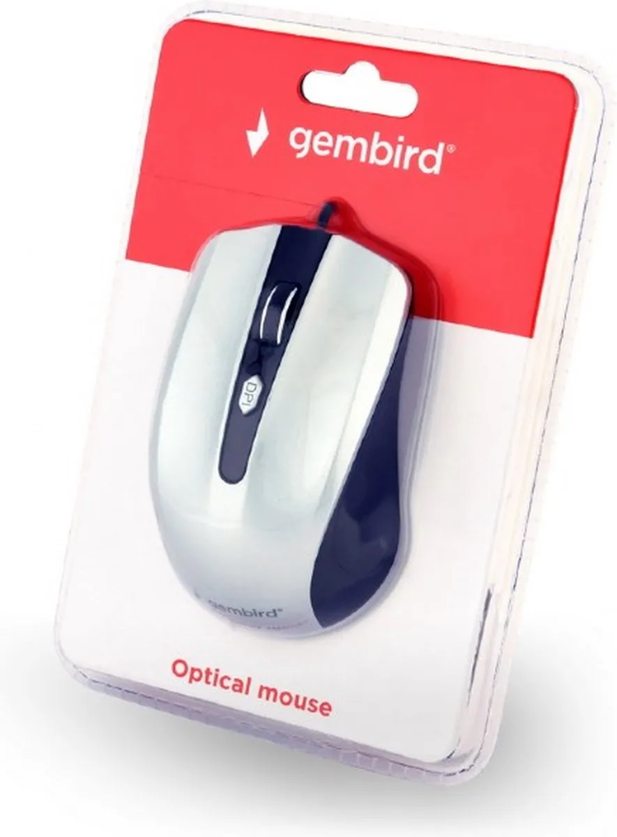 Gembird MUS-4B-01-BS Ambidextrous Muis - 1200 DPI - Zwart/Zilver - afbeelding 6 van 6