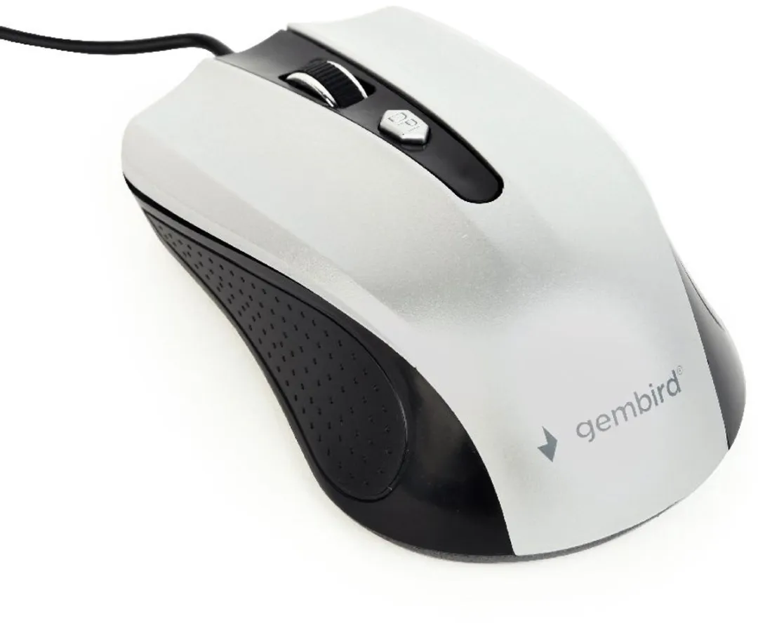 Gembird MUS-4B-01-BS Ambidextrous Muis - 1200 DPI - Zwart/Zilver