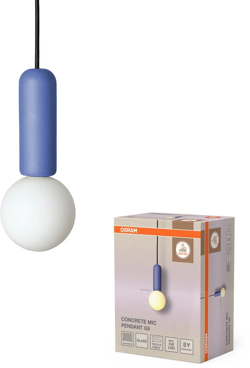 Osram Decor Beton Mic Hanglamp G9 100mm - Blauw