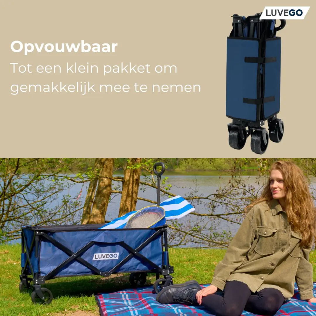 Luvego Opvouwbare Bolderkar - 100kg - 135L - afbeelding 6 van 6