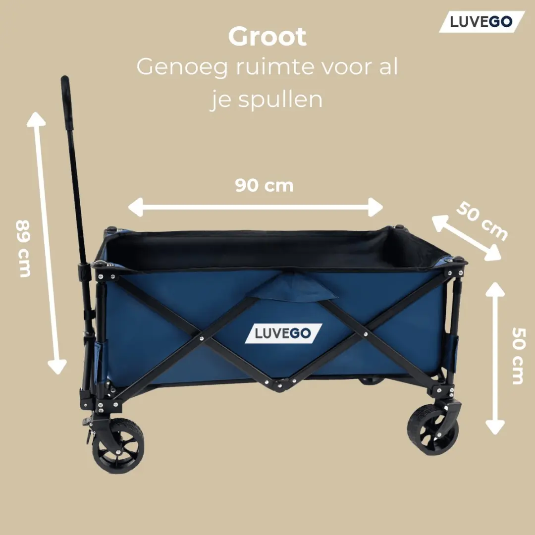 Luvego Opvouwbare Bolderkar - 100kg - 135L - afbeelding 5 van 6