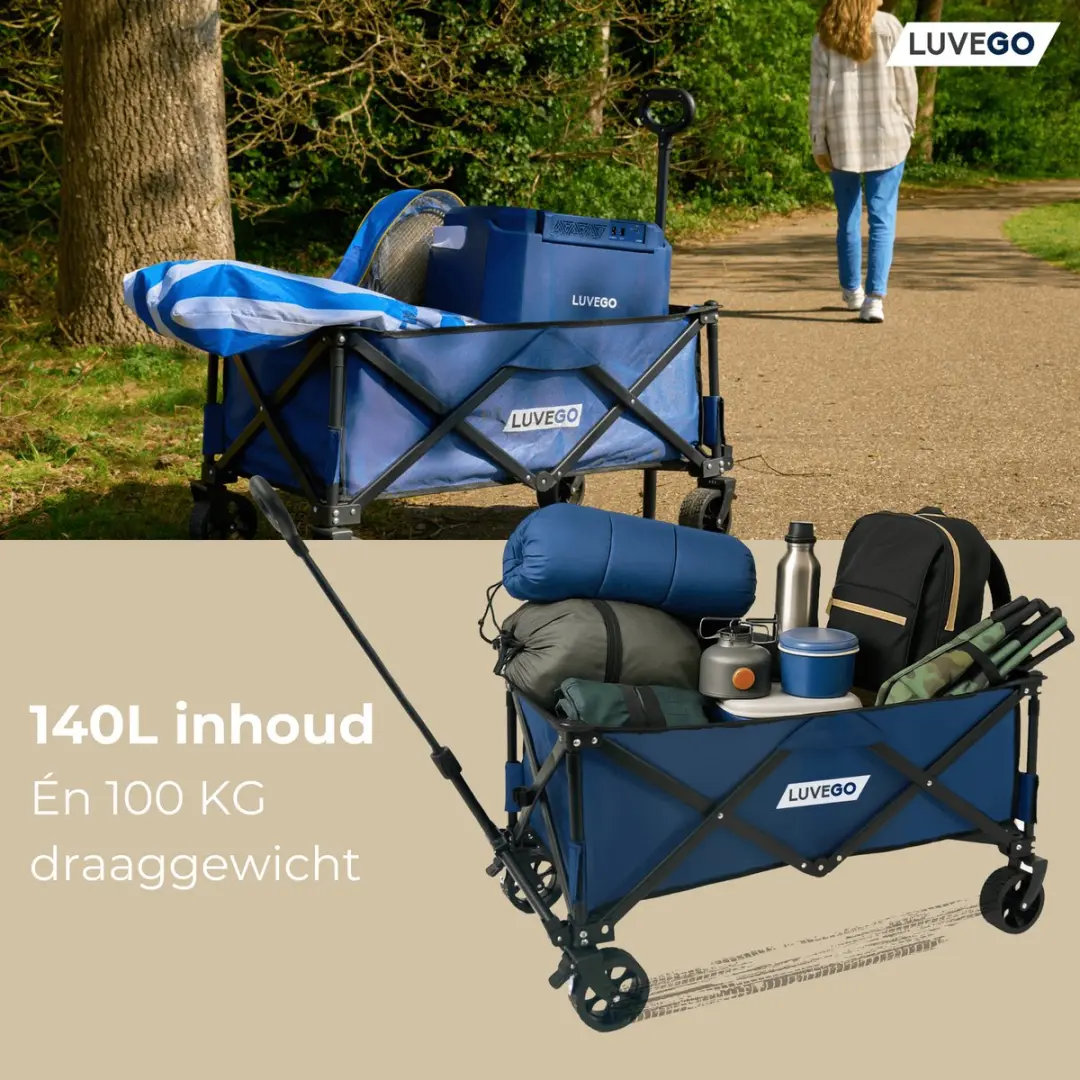 Luvego Opvouwbare Bolderkar - 100kg - 135L - afbeelding 4 van 6