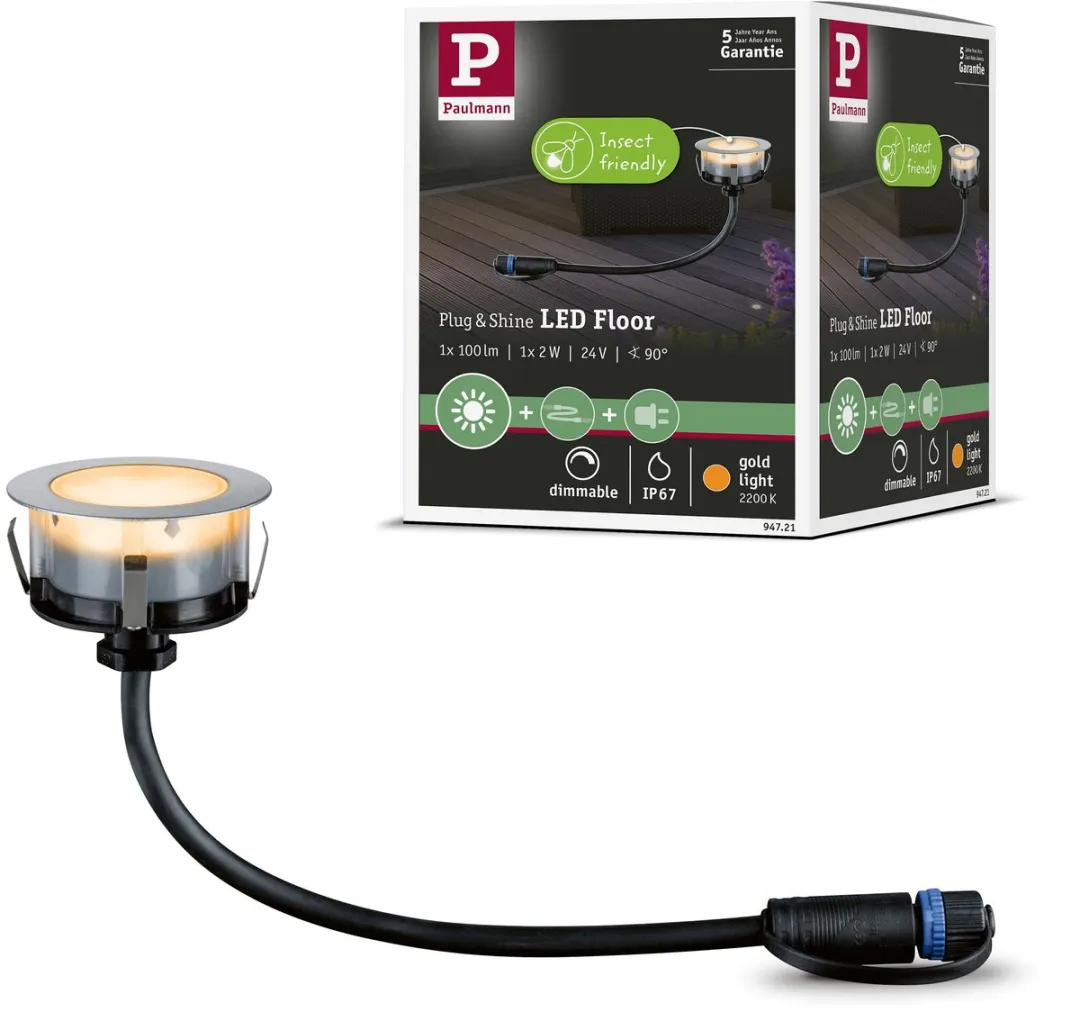 Paulmann Plug & Shine Floor LED Grondinbouwlamp 2W 2200K - Zilver