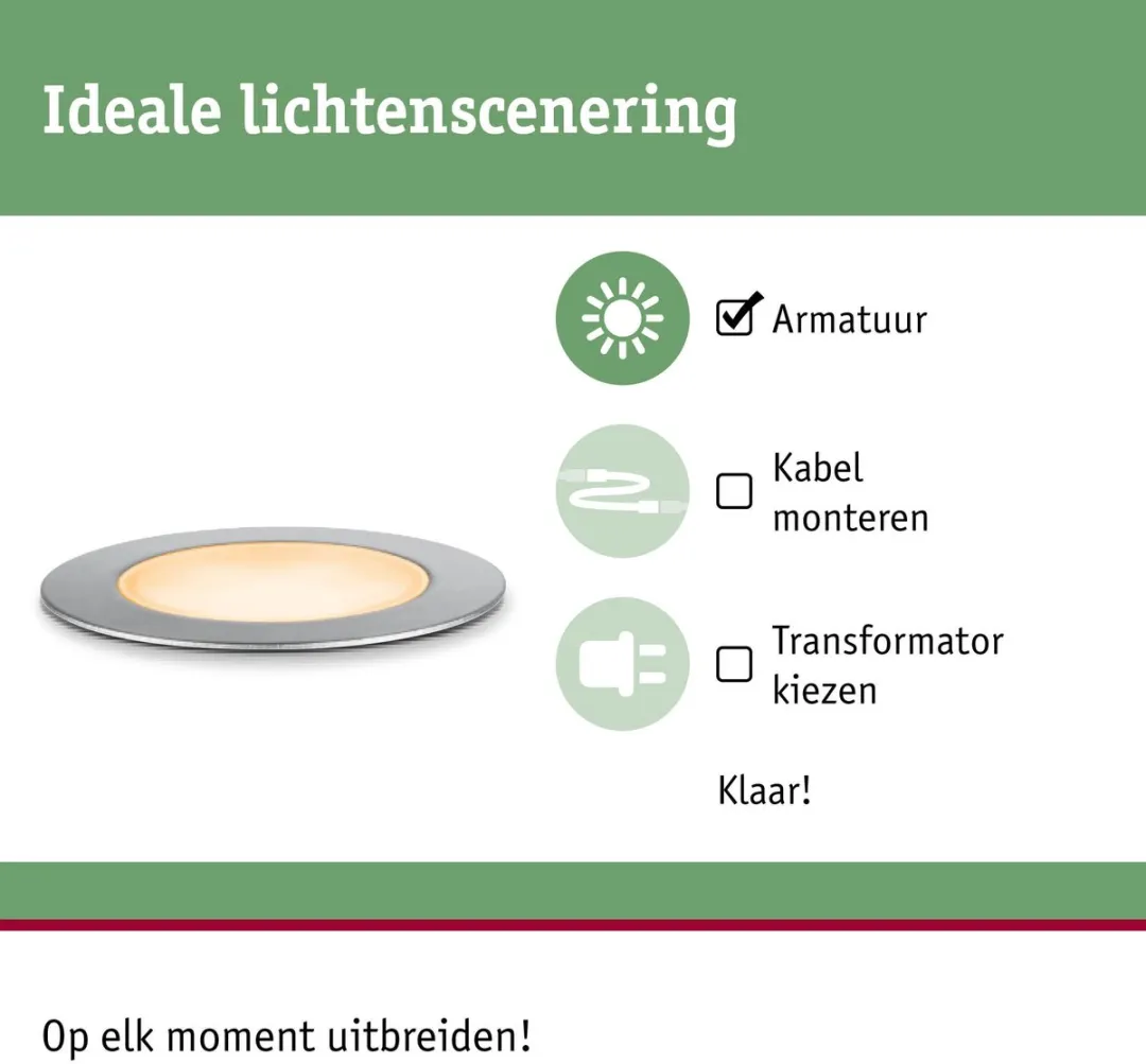 Paulmann Plug & Shine Floor LED Grondinbouwlamp 2W 2200K - Zilver - afbeelding 6 van 6