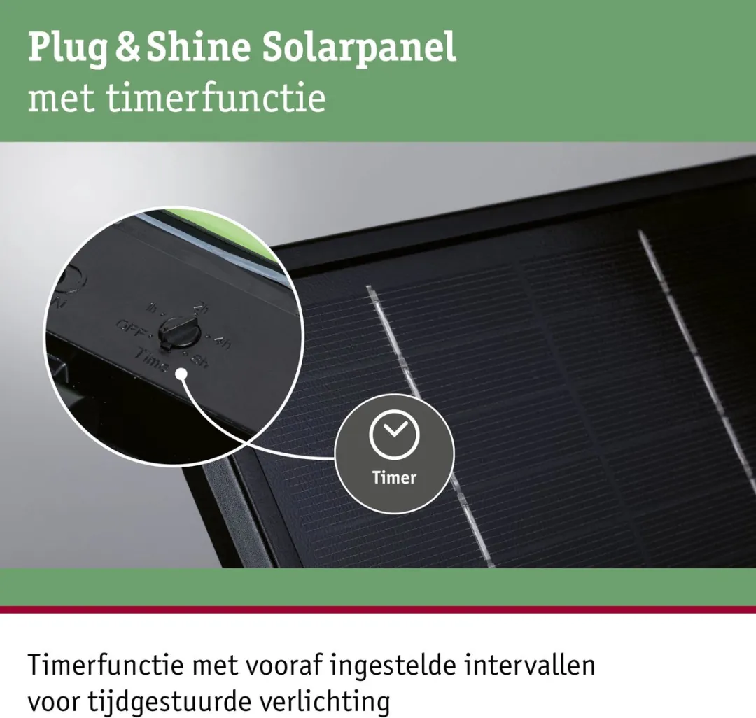 Paulmann Plug & Shine Zonnepaneel 21W IP44 - Antraciet - afbeelding 6 van 6