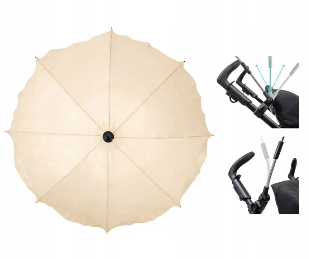 Kinderwagenparasol Krem 75cm UV50+ Bescherming