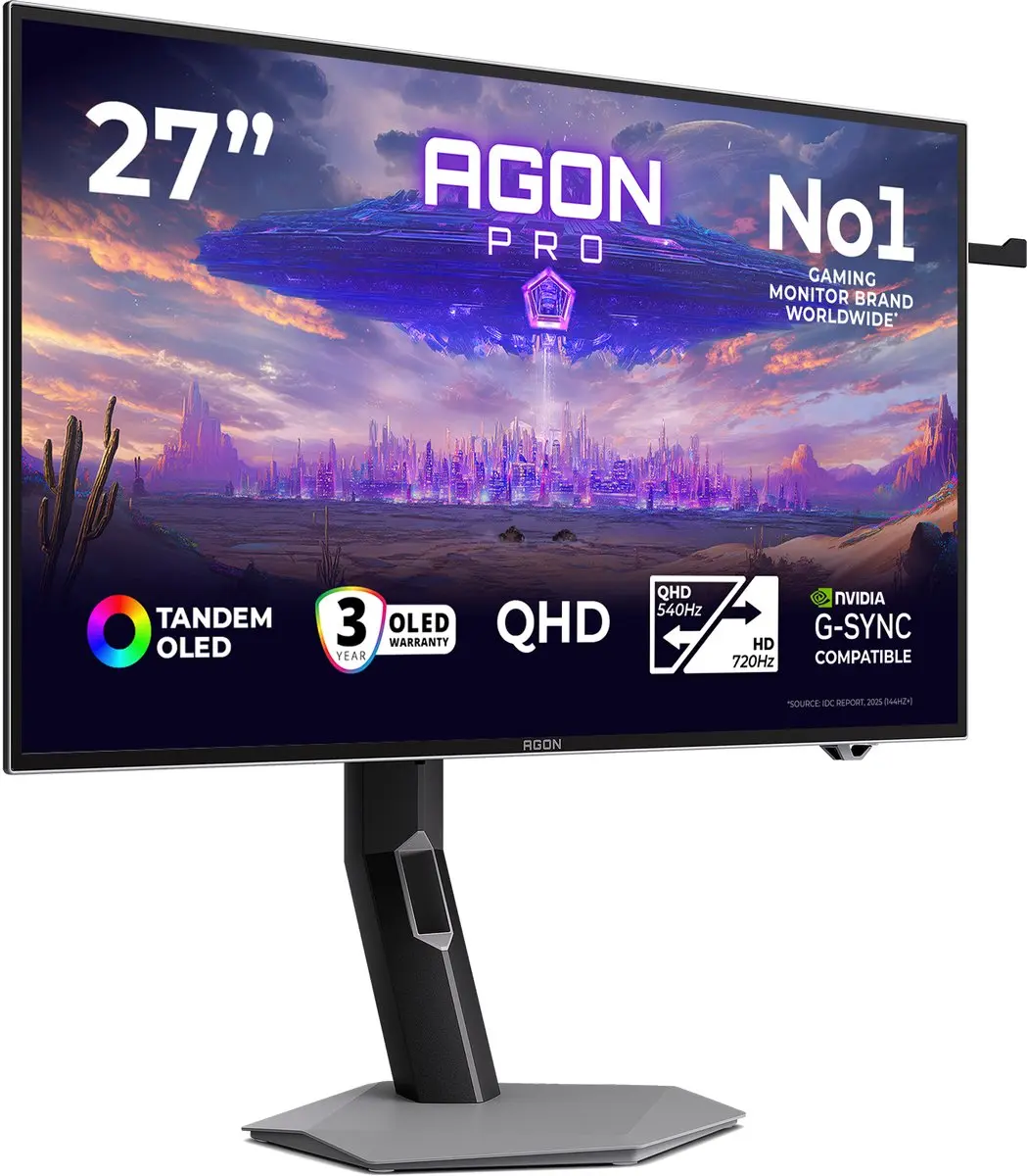 AOC AGON PRO AGP277QKDC Gaming Monitor - Grijs - afbeelding 6 van 6