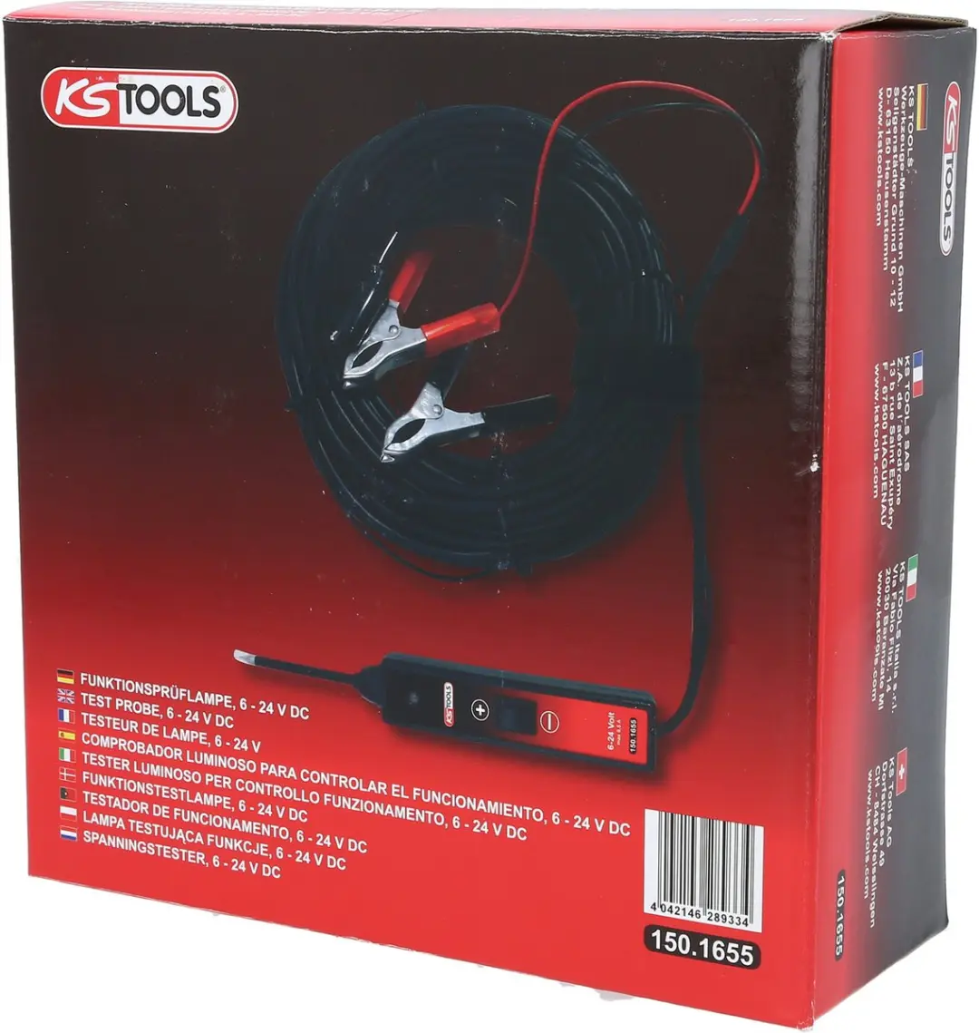 KS Tools 150.1655 Functietestlamp 6-24V DC - 25m kabel - afbeelding 3 van 5