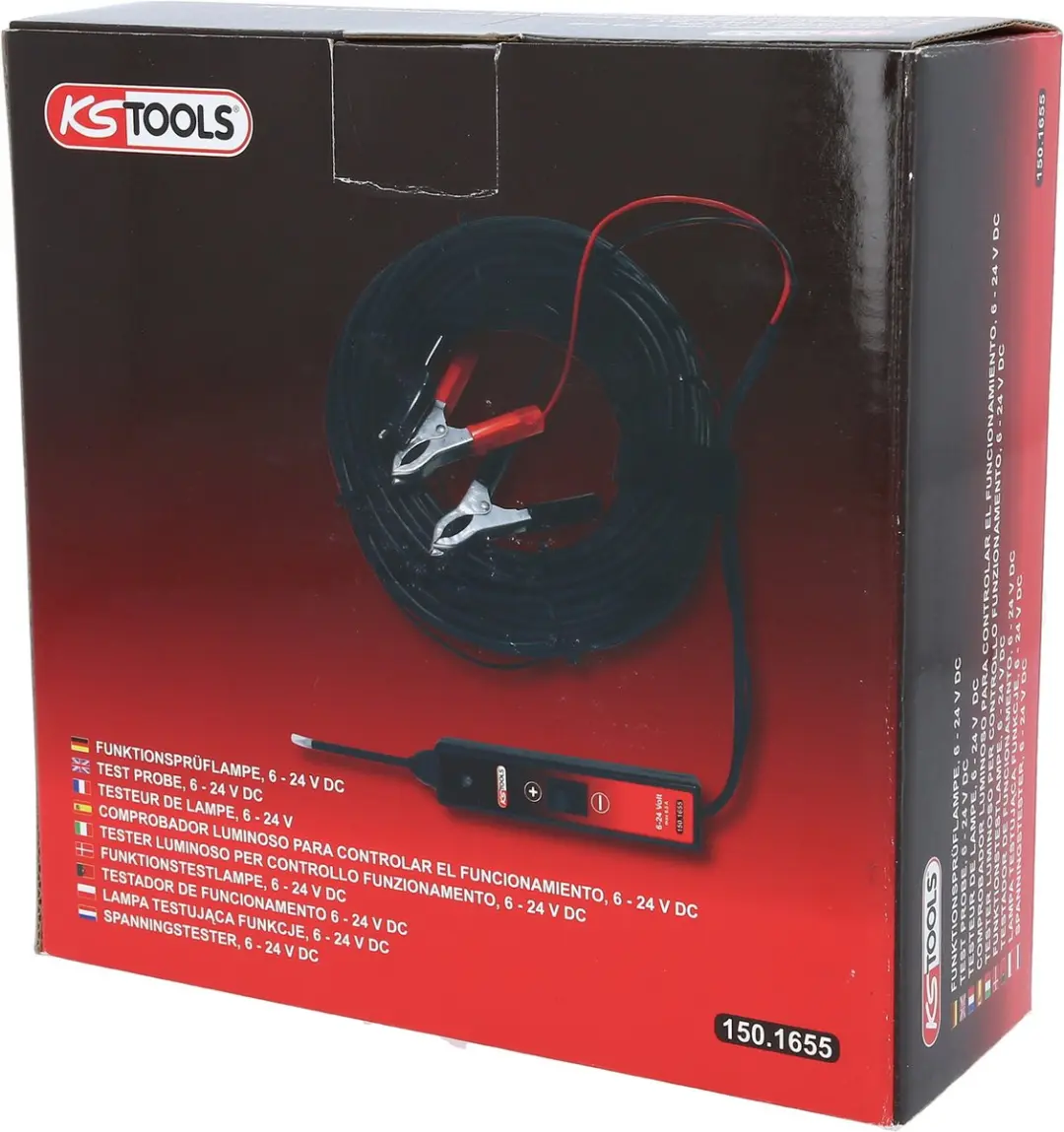 KS Tools 150.1655 Functietestlamp 6-24V DC - 25m kabel - afbeelding 4 van 5