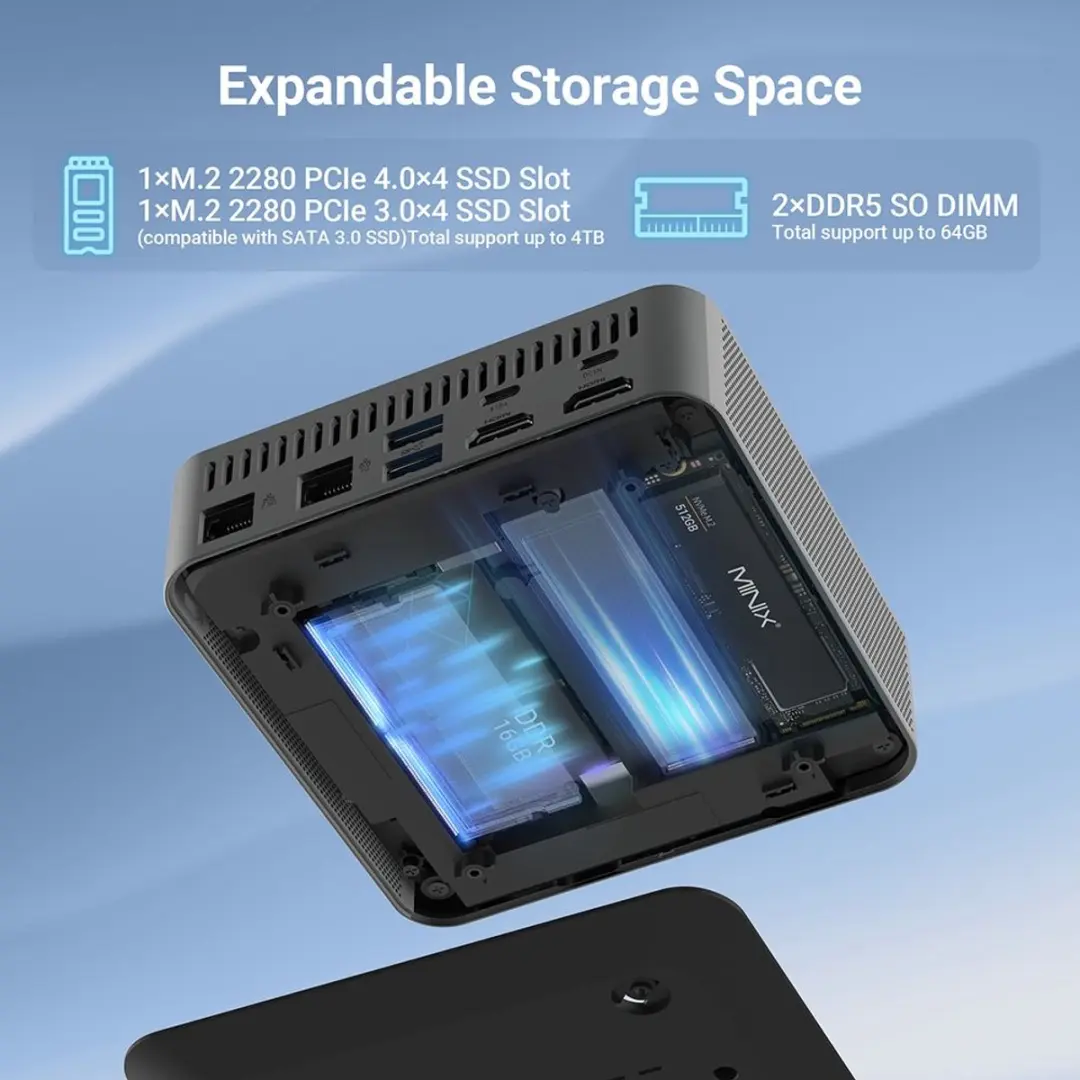 MINIX N512i5 Mini PC - Zwart - afbeelding 5 van 6