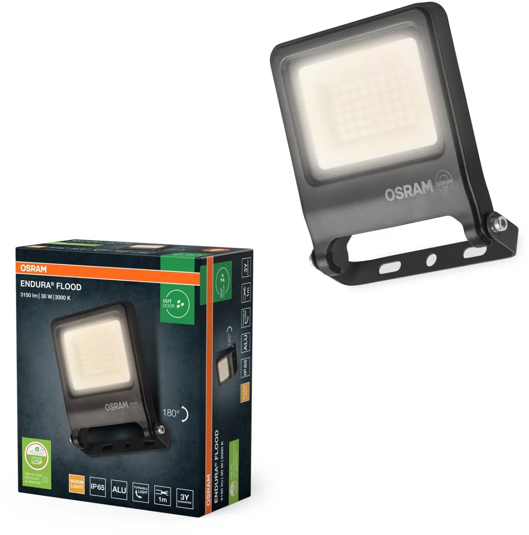 Osram Endura Flood PC 30W LED-schijnwerper 3000K - 3000 Lumen - Donkergrijs