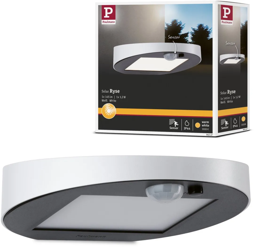 Paulmann Ryse Bewegingsmelder LED Wandarmatuur 3000K - IP44 - Wit