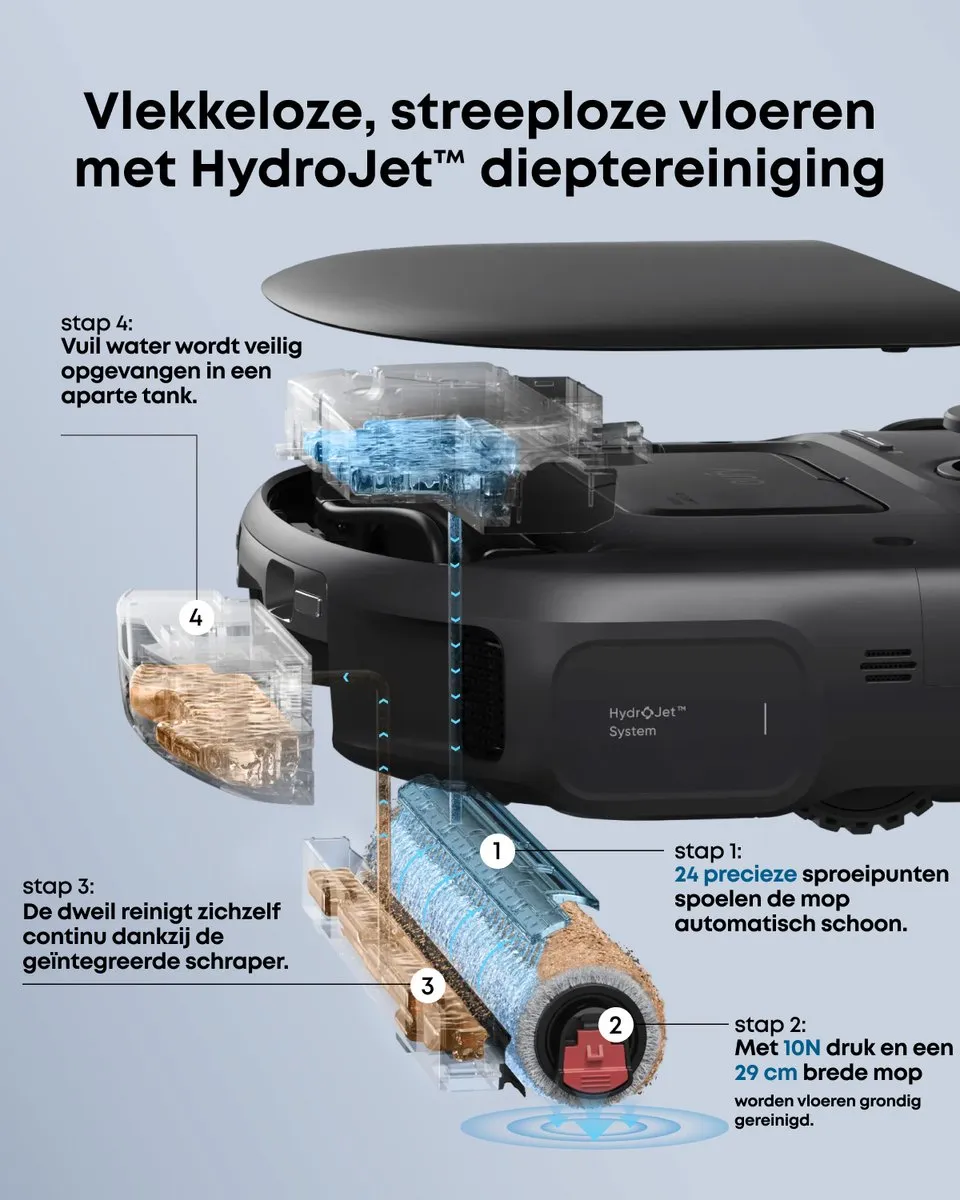 Eufy Omni C28 Robotstofzuiger & Dweil - 15.000 Pa - Zwart