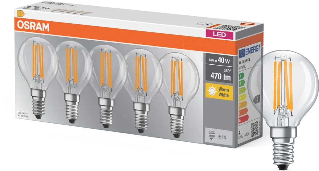 Osram E14 Kogel 4W Warmwit - 5 Stuks