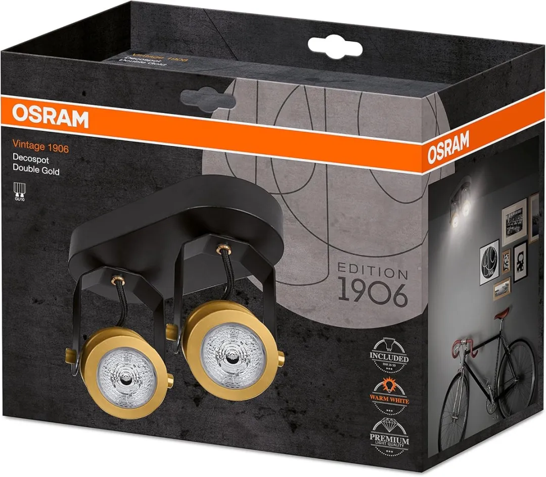 Osram Vintage 1906 Plafondverlichting GU10 - 2x 6,1W - Goud