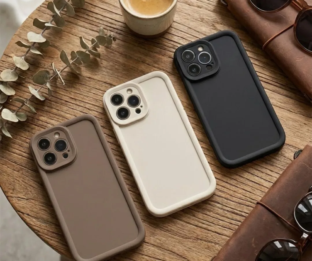 NUVEX iPhone 15 Pro Hoesje - 3 Stuks - Zwart/Beige/Bruin