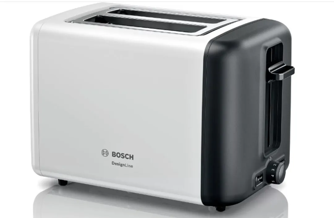 Bosch DesignLine TAT3P421 Broodrooster 2 Snacks - 970W - Wit/Zwart