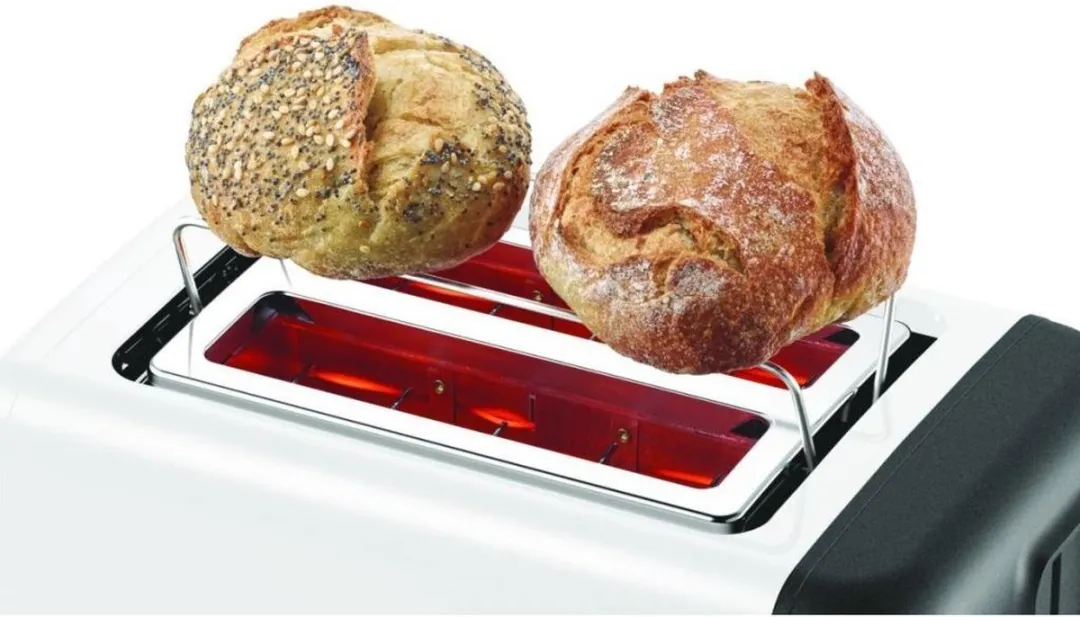 Bosch DesignLine TAT3P421 Broodrooster 2 Snacks - 970W - Wit/Zwart