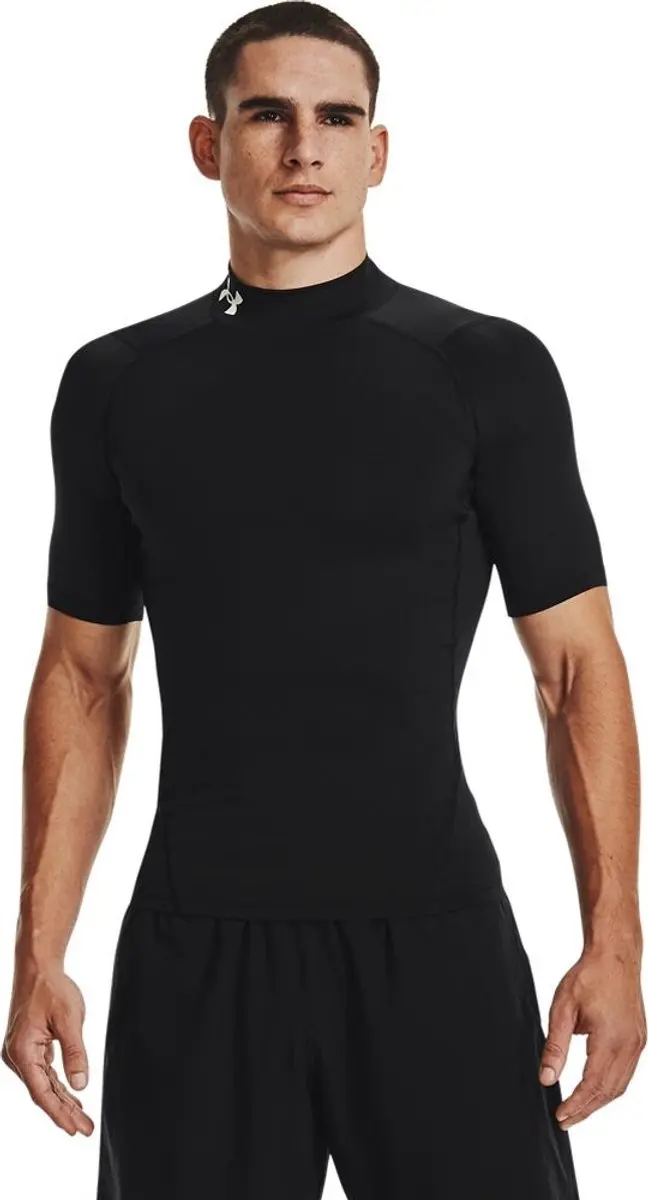 Under Armour HeatGear Compression Mock T-shirt - Zwart/Wit - afbeelding 5 van 6