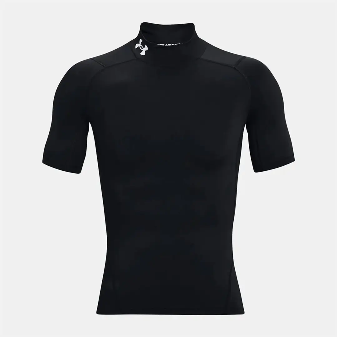 Under Armour HeatGear Compression Mock T-shirt - Zwart/Wit - afbeelding 3 van 6