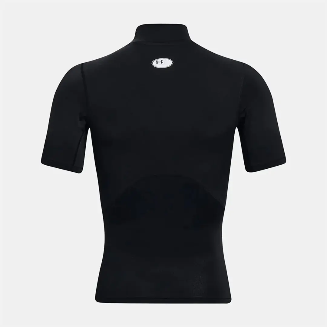 Under Armour HeatGear Compression Mock T-shirt - Zwart/Wit - afbeelding 6 van 6