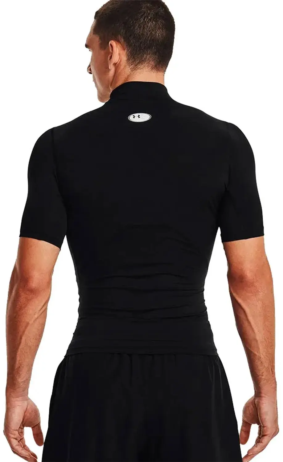 Under Armour HeatGear Compression Mock T-shirt - Zwart/Wit - afbeelding 2 van 6
