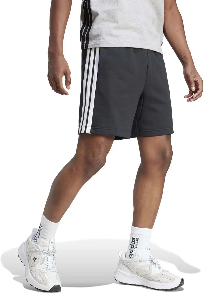 adidas Essentials 3-Stripes French Terry Korte Broek - Zwart - afbeelding 3 van 6