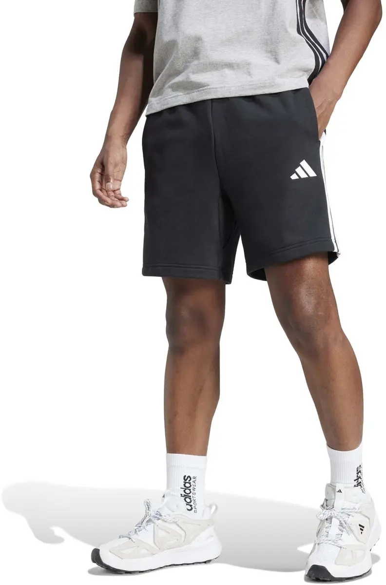 adidas Essentials 3-Stripes French Terry Korte Broek - Zwart - afbeelding 2 van 6