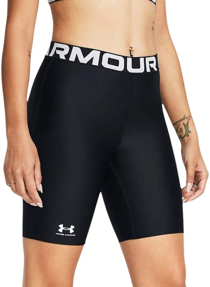 Under Armour HeatGear 8 Sportlegging Dames Kort - Zwart/Wit - afbeelding 3 van 6
