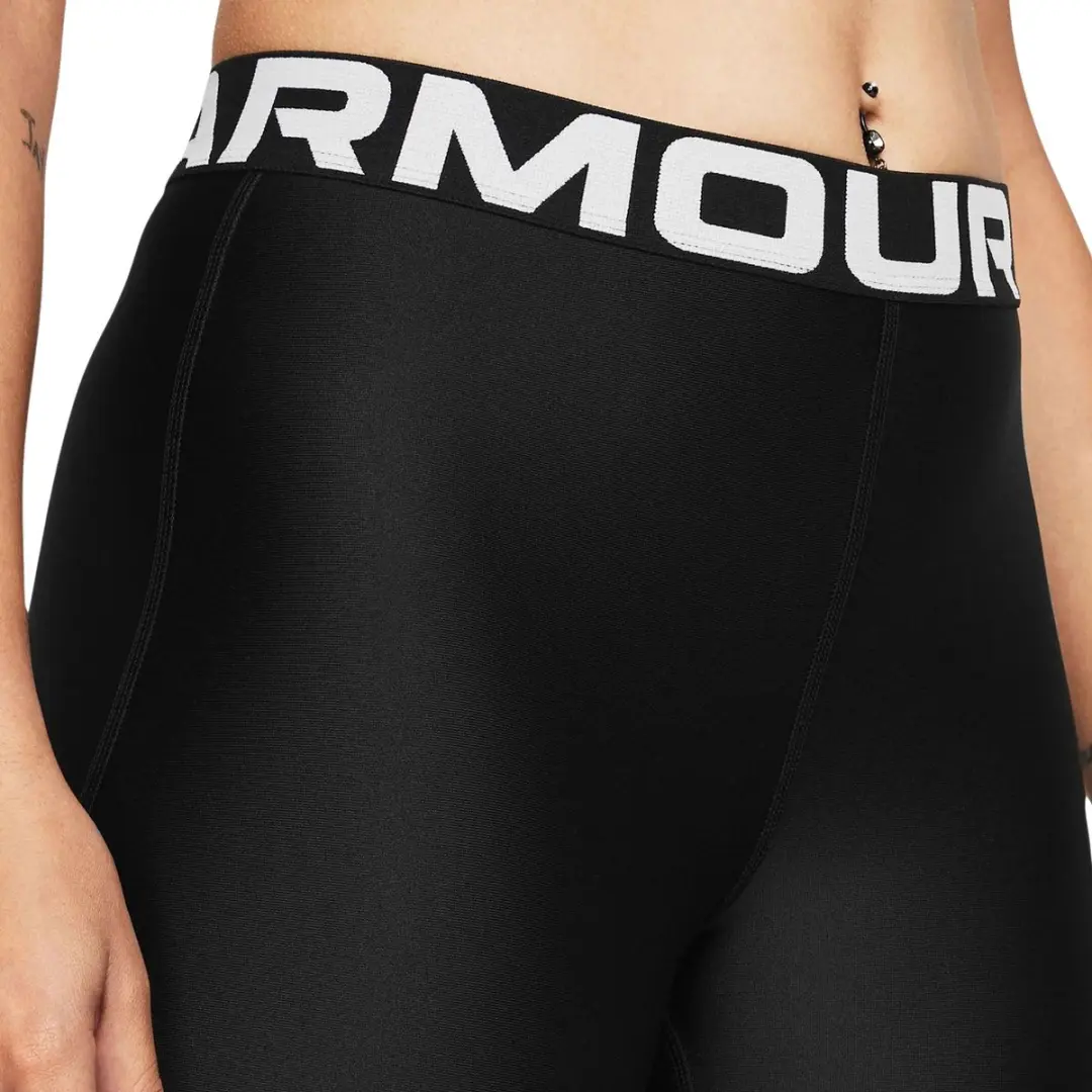 Under Armour HeatGear 8 Sportlegging Dames Kort - Zwart/Wit - afbeelding 4 van 6