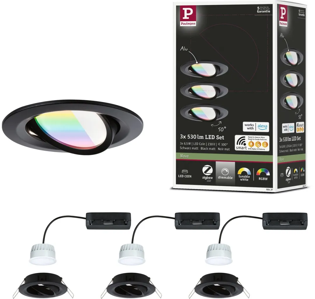 Paulmann Nova Coin LED Inbouwlamp 84mm RGBW+ 3x6W