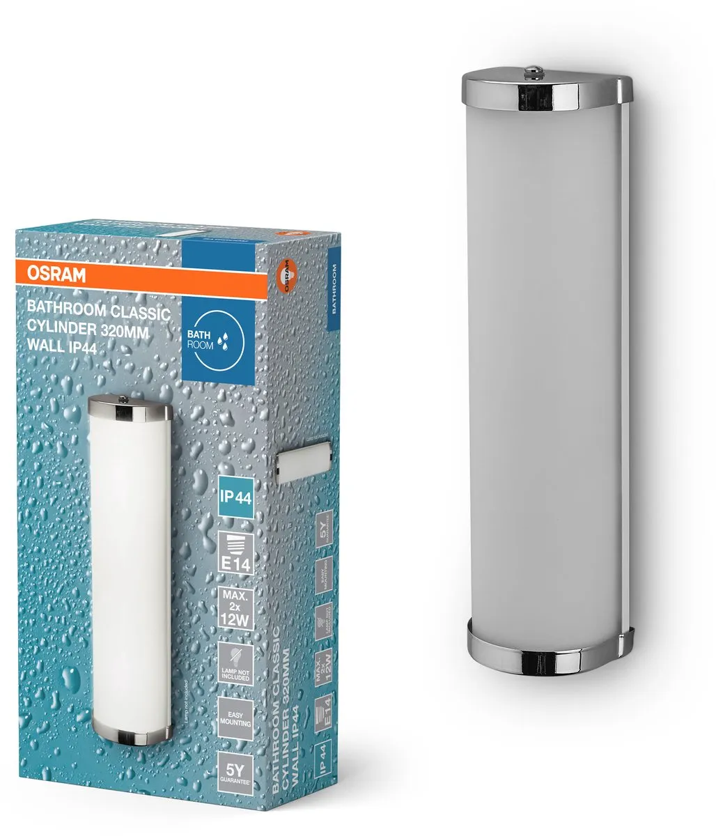 Osram Badkamer Classic Cilinder Wandlamp 320mm - Chroom