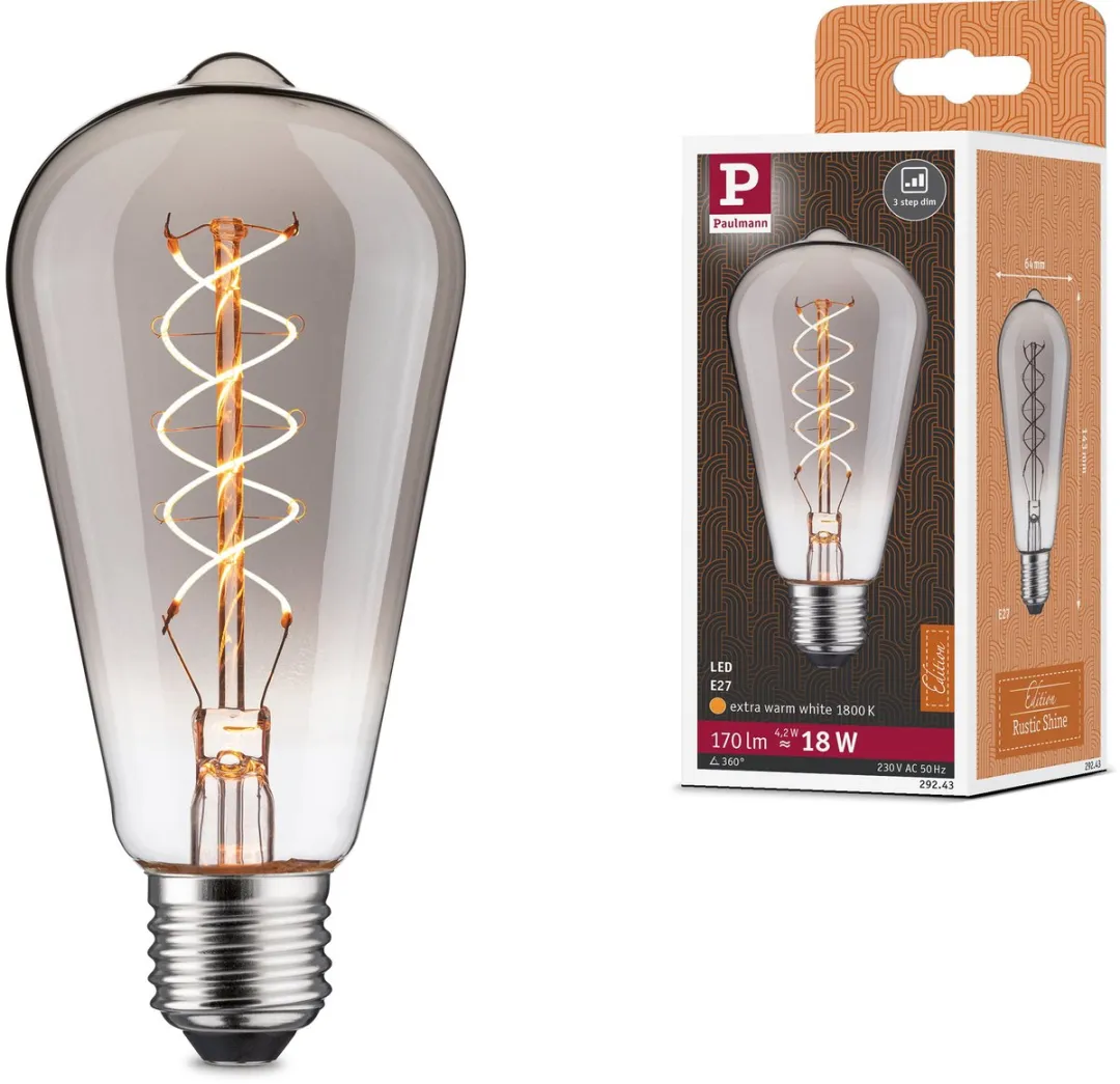 Paulmann Rustic Shine LED-kolf E27 4,2W 170lm