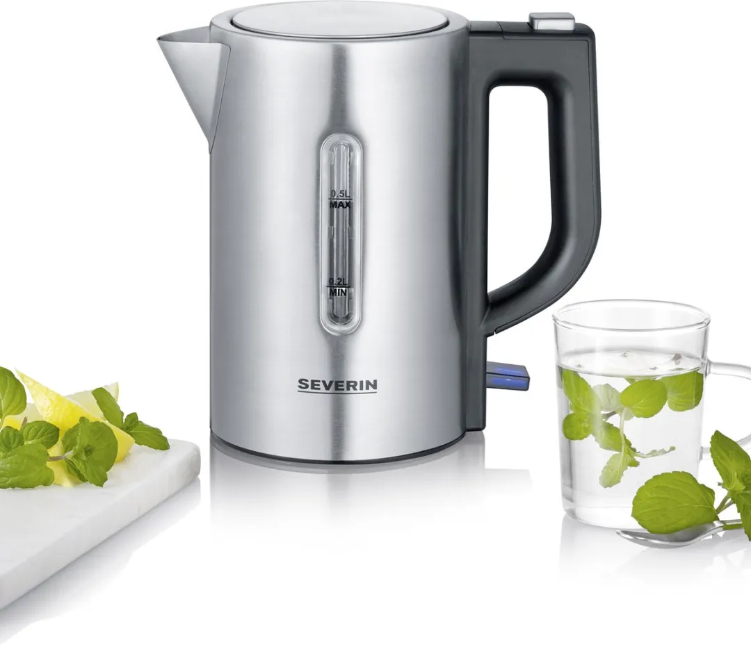 Severin WK 3647 Waterkoker 1100W 0,5L - Zilver/Zwart - afbeelding 6 van 6