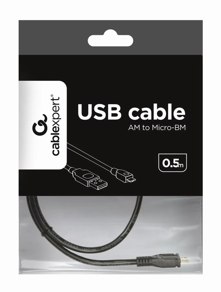 Gembird CablExpert CCP-mUSB2-AMBM-0.5M Oplaadkabel - micro USB - Zwart