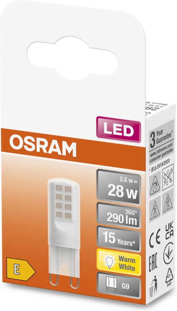 Osram Parathom G9 LED Lamp 2.6W - Warm Wit - Vervangt 28W