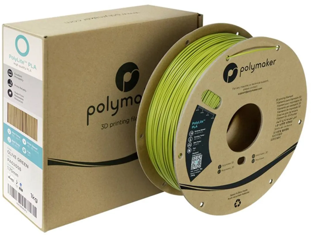 Polymaker PolyLite PLA Filament 1.75mm 1kg - Olive Green