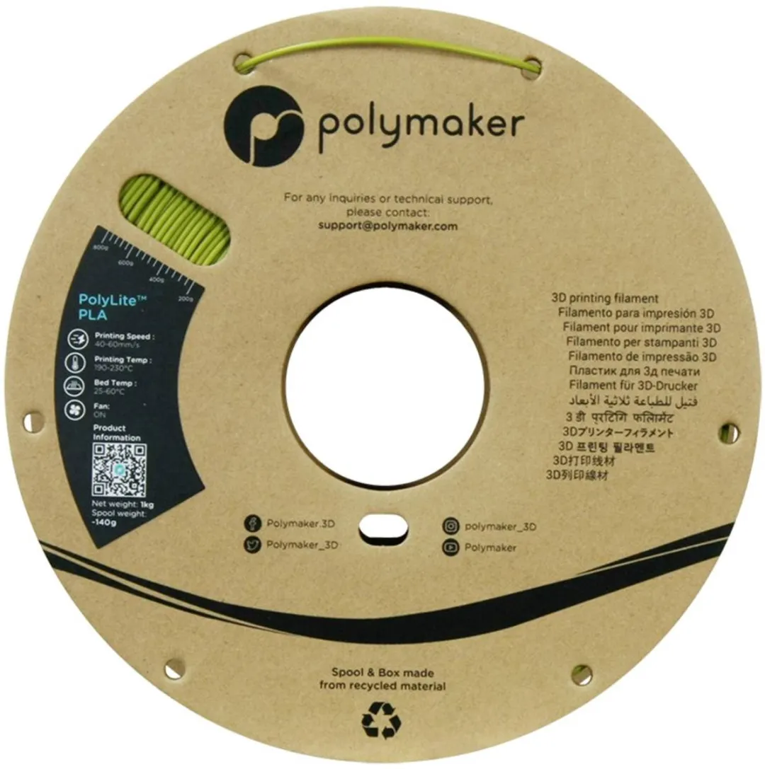 Polymaker PolyLite PLA Filament 1.75mm 1kg - Olive Green