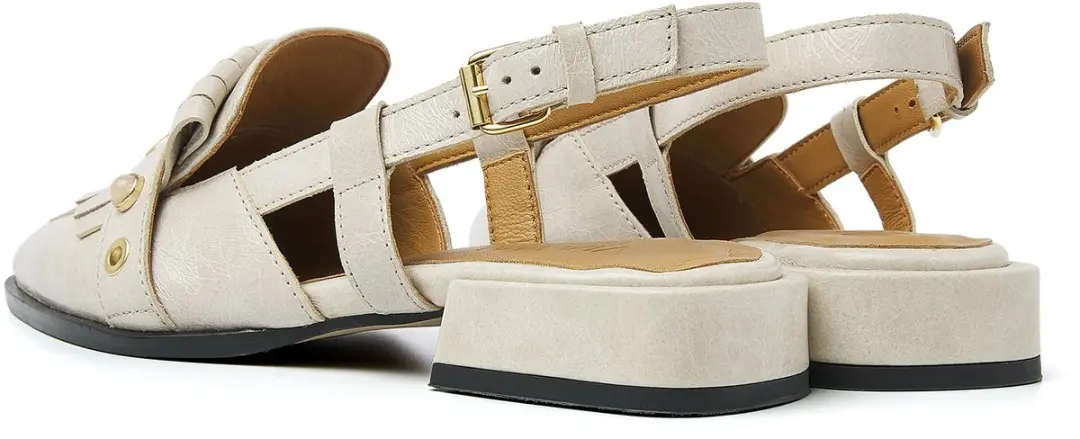 Via Vai Jazz Tammi Slingbacks Dames - Leer - Beige - afbeelding 4 van 6