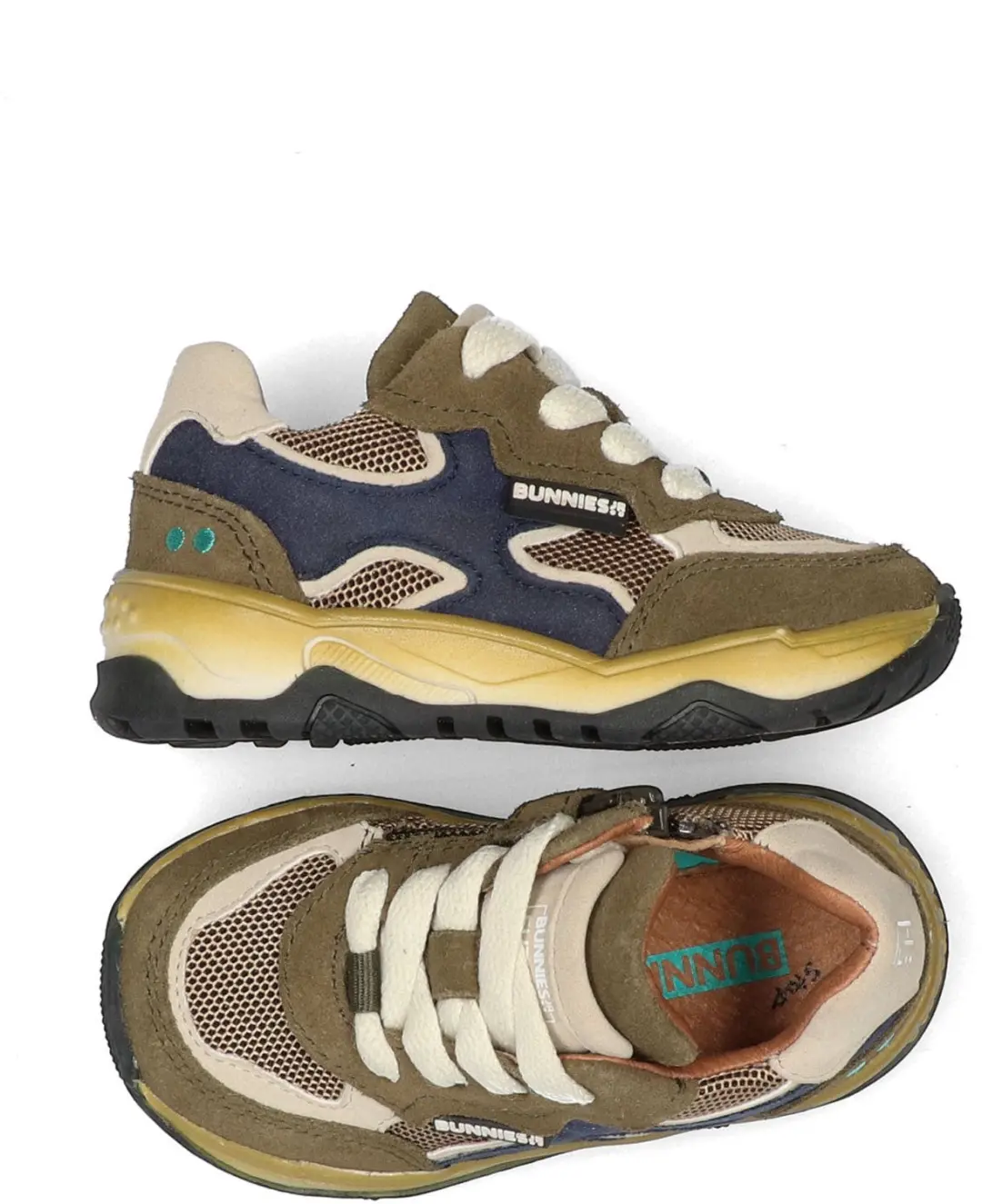 BunniesJR Chase Chunky Kindersneakers - Legergroen - afbeelding 4 van 6