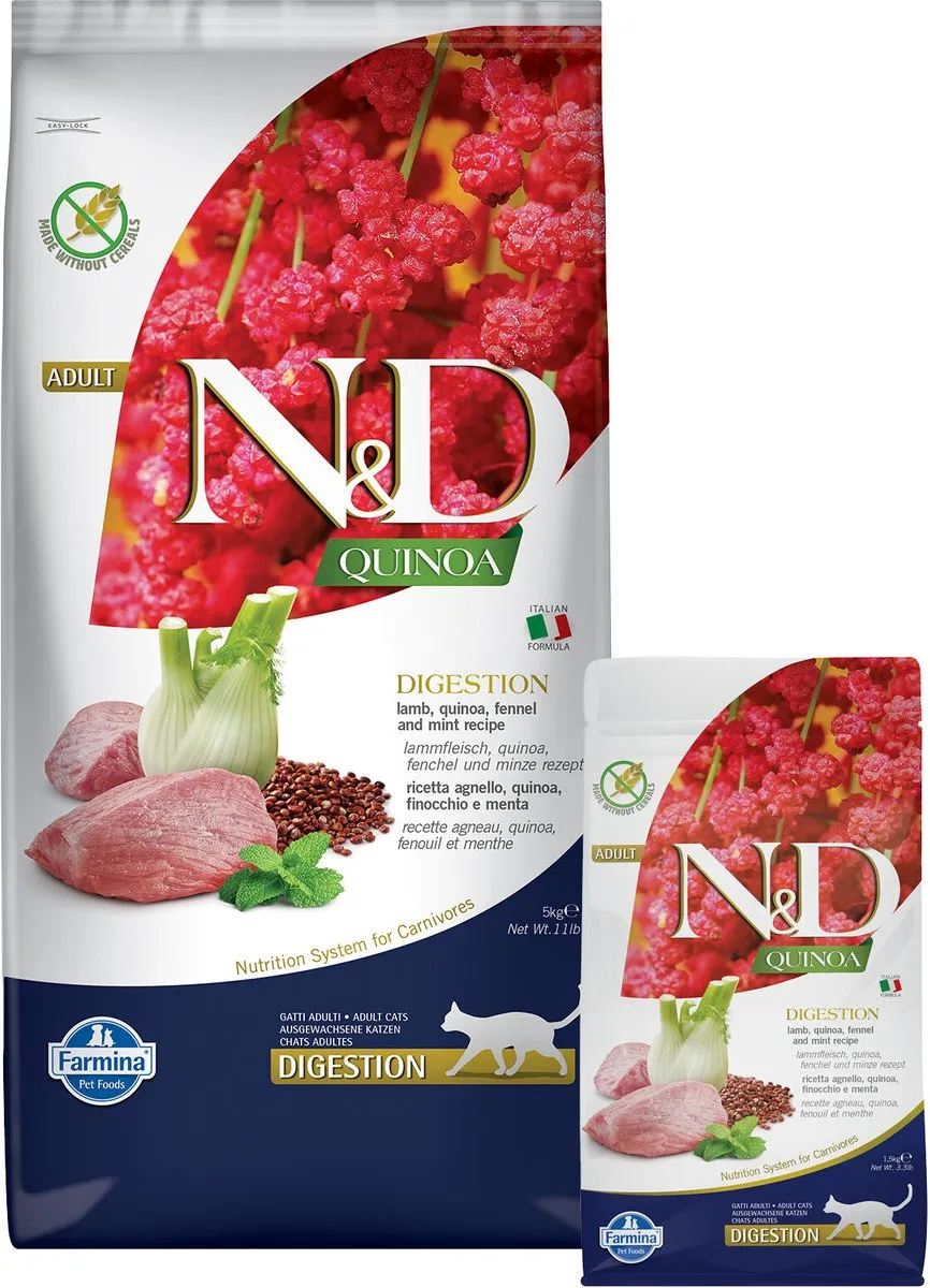 Farmina N&D Quinoa Digestion Adult Kattenvoer - Lamb - 5 kg