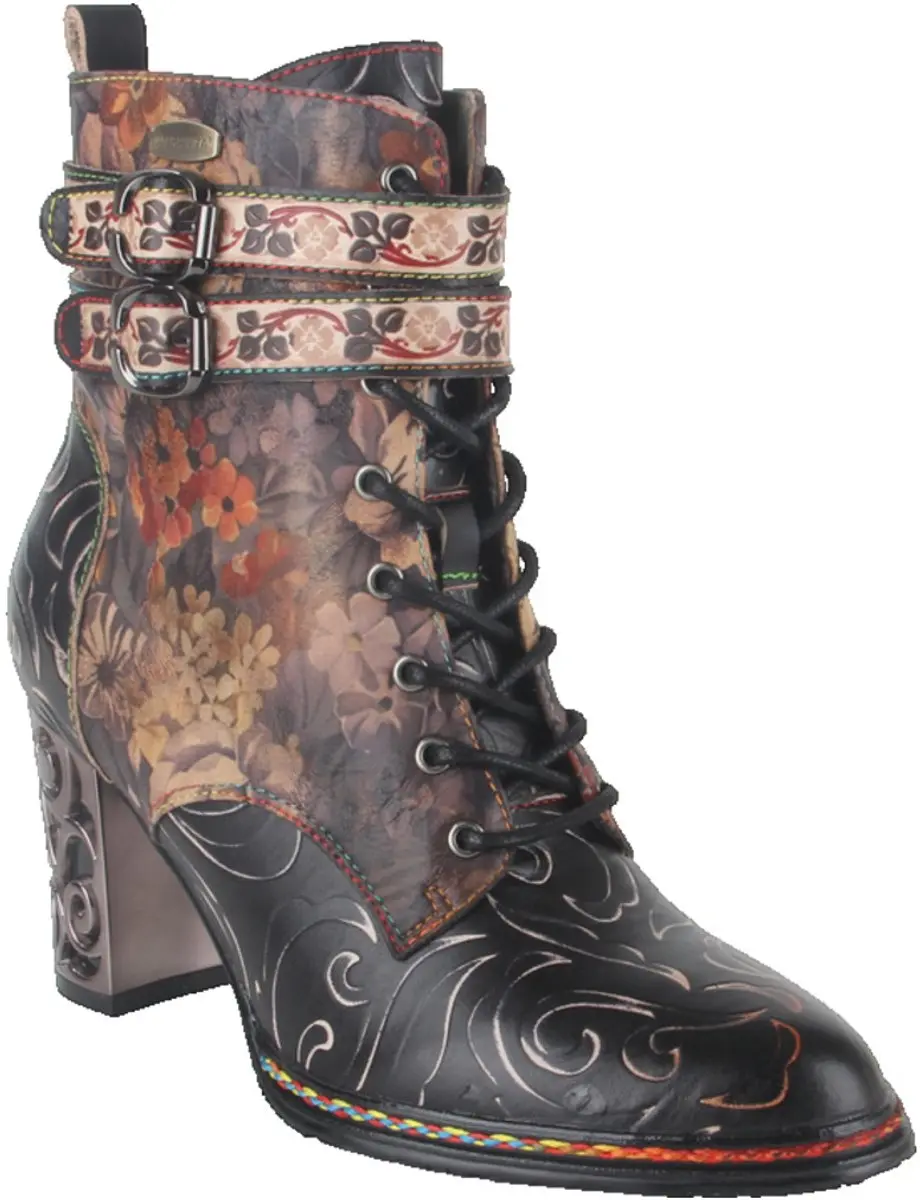 Laura Vita LEDAO 36 Dorian dames veterboots gekleed maat 42 zwart